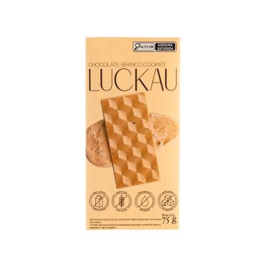 Imagem de Barra Choco Branco com Cookies Luckau 75g