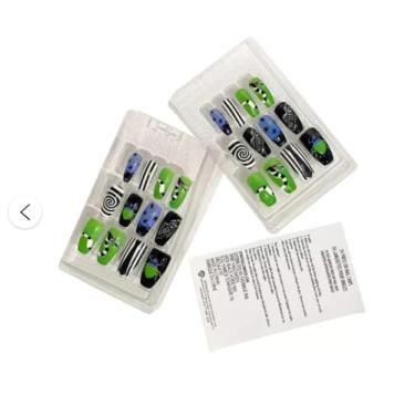 Imagem de Beetlejuice Press On Nails oficialmente licenciado Halloween Dress Up Cosplay (Beetlejuice adulto, caixão quadrado)