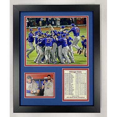 Imagem de Chicago Cubs 2016 World Series Champs Celebration colecionável | Colagem de fotos emolduradas para decoração de parede - 30,5 x 38,1 cm | Legends Never Die, Modelo: 11400U