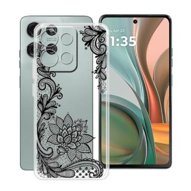 Imagem de HGJTFANY Capa de celular para Motorola Moto G75 (6,7 polegadas), capa de silicone macio transparente à prova de choque [ultrafina] [anti-amarelo] Capa de TPU flexível para Motorola Moto G75 - WM108