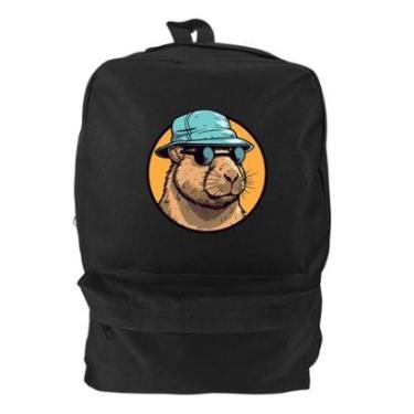 Imagem de Mochila Bolsa Unissex Basica Escolar Estampado Capivara Patinete Tamanho:Único;Cor:;Genero:Homem-Masculino