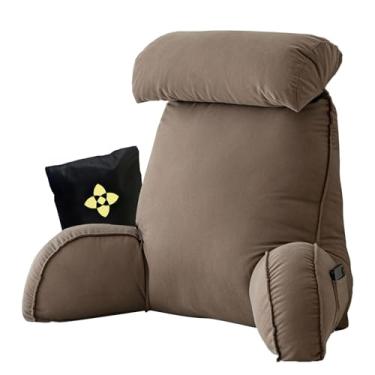 Imagem de Almofadas de leitura para cama, almofadas de apoio para as costas para sentar no sofá da cama, almofada de apoio para as costas, almofada de apoio lombar macia, almofada de cabeceira e encosto com