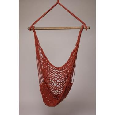 Imagem de Rede Cadeira Balanço Descanso Teto Suspensa Luxo Varanda Em Algodão Cor Marrom Caramelo Tons Terrosos Tendência 2025 (Terracota)