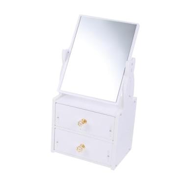Imagem de TLTDSMY Espelho de maquiagem de mesa espelho de maquiagem multifuncional espelho de maquiagem espelho de cômoda espelho de mesa espelho de maquiagem caixa de armazenamento mesa de vestir estudante