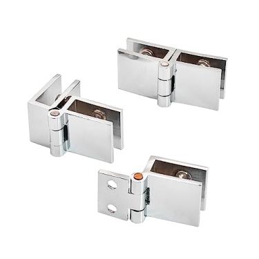Imagem de Braçadeira de vidro de liga de zinco 5-8 mm clipe bilateral 90 dobradiça de porta de vidro de 180 graus para vitrine suporte de armário de vinho hardware conector 1 peça (180 graus)