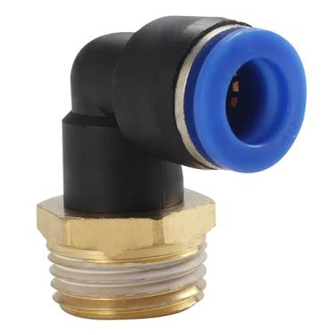 Imagem de Encaixe de tubulação de ar PL Mangueira de 4 mm-12 mm OD 1/20.3 cm 1/10.2 cm 3/20.3 cm 1/5.1 cm rosca macho tubo pneumático conector de cotovelo encaixe de pressão de ar (PL12-01)