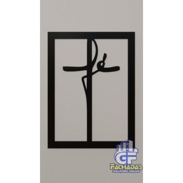 Imagem de Quadro em MDF nome FÉ. - GF-Fachadas-ACM, Preto, 250g