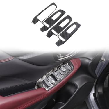 Imagem de Aotumcer Tampa do painel mestre de controle do carro para acessórios Subaru Forester 2024, tampa da moldura do interruptor de controle da janela da porta do carro para painel de porta LH'S e RH, com