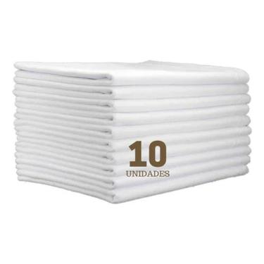 Imagem de Pano De Prato Liso Branco O Kit 10 Pronta