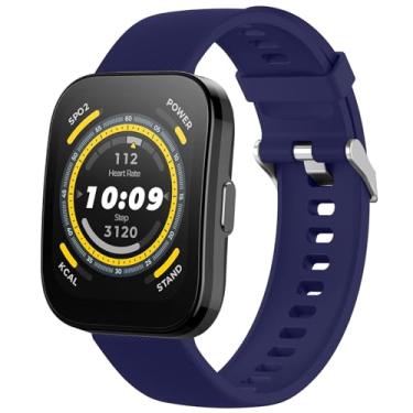 Imagem de Pulseira de relógio de liberação rápida de 22 mm compatível com Amazfit Bip 5/GTR 4/GTR 3 Pro/GTR 3/GTR 2e/GTR 2/GTR 47 mm, pulseiras de silicone femininas e masculinas compatíveis com smartwatch