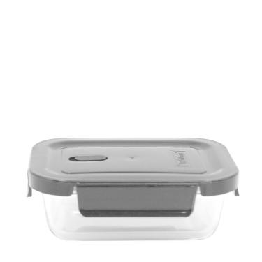 Imagem de Pote Vidro Borossilicato 375Ml Retangular Hermético - Kit 02