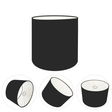 Imagem de Cúpula Abajur E Luminária Cilíndrica Vivare Cp-7005 ø18x18cm - Bocal Nacional Preto