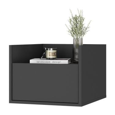 Imagem de Mesa De Cabeceira 40Cm Suspensa Multimóveis V4040 Preta Preto