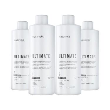 Imagem de Kit 2 Escovas Progressivas Madame Lis Ultimate + Shampoo Limpeza Profunda 1 Litro