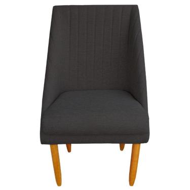 Imagem de Cadeira Para Sala De Jantar Ana Pés Palito Linho Grafite D'classe Decor