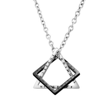 Imagem de Aprila Colar masculino nórdico de runas viking, joia com pingente de prata de aço inoxidável, corrente de rolo de 60 cm