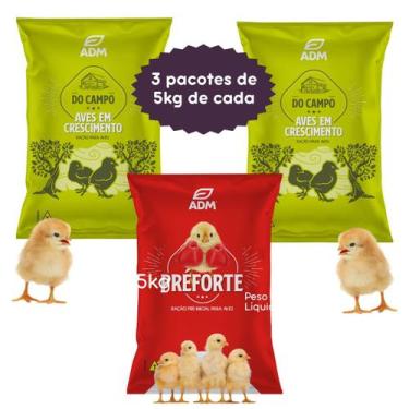 Imagem de Kit PREFORTE + 2 DO CAMPO AVES EM CRESCIMENTO - Total 15kg - ADM