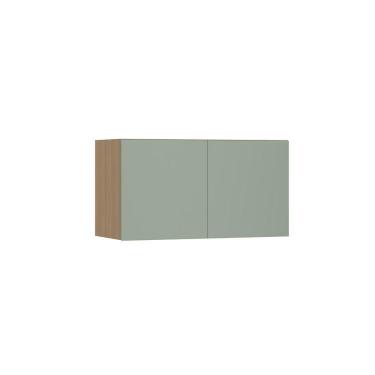 Imagem de Armário Aéreo Para Geladeira 80cm 2 Portas Slim Luciane Móve Freijó/verde Jade