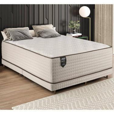 Imagem de Cama Box Conjugado Queen Com Colchão 158x72x198 Notte Fantástica Gazin Cr35297 Cru