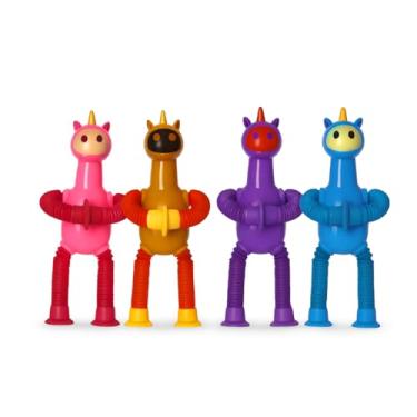 Imagem de Unicórnio Pop Tube Kit 4 Un. Fidget Toy Estica Puxa e Gruda