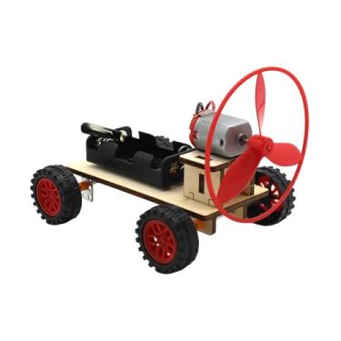 Imagem de YIJU Kits de construção de carros movidos a energia eólica, kits de artesanato STEM para crianças, experimento científico de montagem faça você mesmo para, 14 Cm X 7.5 Cm X 9