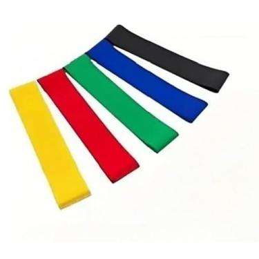 Imagem de Kit Mini Band 5 Faixas Elásticas de Tensão Muscular para Treino (Kit 2(10 Unis))