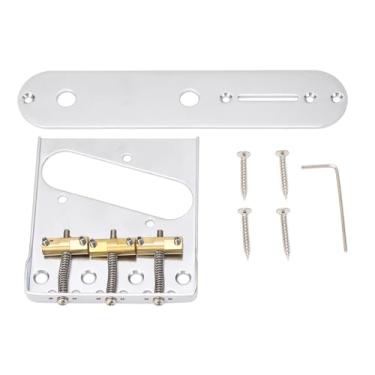 Imagem de LiebeWH Ponte de Guitarra Vintage, Ponte de Guitarra de Sela de Latão 3, Excelente Acabamento, Produz Bom Som, Fácil Instalação, Vida útil Suave e Longa, Construção de Qualidade, Estilo Vintage