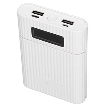 Imagem de aqxreight M09B 4x18650 Caixa de Armazenamento de Bateria Micro Type C Porta de Entrada Portátil DIY Power Bank KitMovimento Preto Precisando de Energia 4pcs São você Pode Carregar Fazer você (Branco)