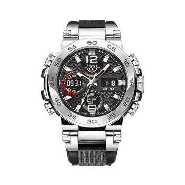 Imagem de Relógio Digital e Analógico - Relógio de com Mostrador e Ponteiros Fosforescentes - de Pulso Casual,Indicado para Desporto, Estilo Casual, Formal, Uso no Escritório, Deslocação Diária e Viagen