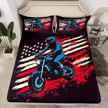 Imagem de Feelyou Jogo de lençol solteiro com elástico para crianças, meninos, meninas, esportes radicais, para decoração de quarto de crianças, meninos, meninas, lençol com elástico