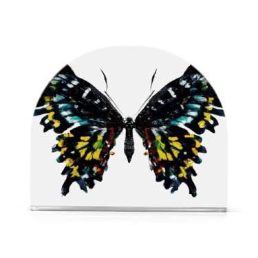 Imagem de JUZIHAI Porta-guardanapos Queen Butterfly para mesa dispensador de guardanapo de acrílico para mesa suporte de lenços independente para cozinha sala de jantar bar festa decoração de casa