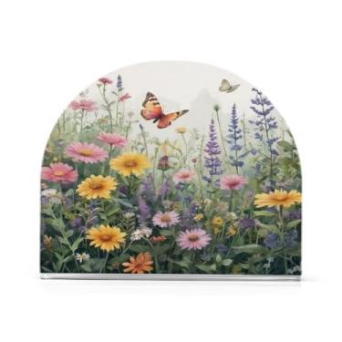 Imagem de Qilmy Porta-guardanapos de acrílico para flores e borboletas, porta-guardanapos de coquetel de plástico transparente para mesas de restaurante de cozinha, 2 peças