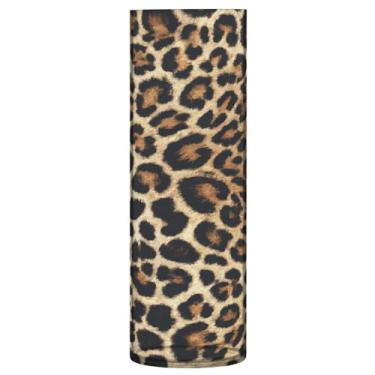 Imagem de JUZIHAI Vaso de flores com estampa de leopardo 9,9 cm x 30 cm de cilindro de plástico moderno para decoração de casa de centro de mesa de casamento