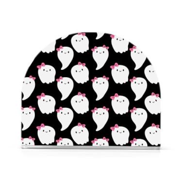 Imagem de Qilmy Porta-guardanapos de acrílico de fantasmas fofos de Halloween, porta-guardanapos de coquetel de plástico transparente para mesas de restaurante de cozinha, 2 peças