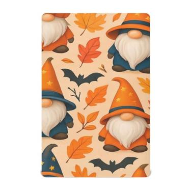 Imagem de JUZIHAI Lençol de berço de Halloween para meninos e meninas, chapéus de gnomo de Halloween, macio, elástico, respirável, capa de colchão para berço padrão e cama infantil, 132 x 71 cm