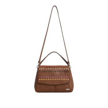 Imagem de Bolsa Feminina Tira Colo De Couro Fashion Zup Cor Caramelo