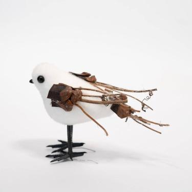 Imagem de Kit 2 Passarinhos Branco Decoração Natal Em Isopor 10cm