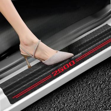 Imagem de QZXIAOGU Acessórios de carro Protetor de peitoril de porta de fibra de carbono protetor de entrada de porta de automóvel protetor de arranhão adesivo de peitoril de porta de carro para Dodge Ram 1500