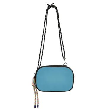 Imagem de ODAWA Bolsa masculina Shell Pink Mini bolsa de viagem com alça de corda ajustável, carteira para celular transversal, Azul saxe, One Size