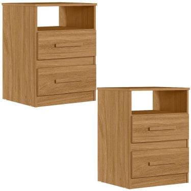 Imagem de Kit 2 Mesas De Cabeceira Apolo 2 Gav 46cm Freijo Moval