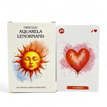 Imagem de Oráculo Aquarela Lenormand 36 Cartas e Manual Explicativo