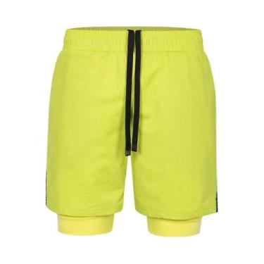 Imagem de Shorts Esportivos Masculinos 2 Em 1 De Secagem Rápida Para Treino, Aca