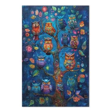 Imagem de Quebra-cabeças de árvore de coruja 500 peças para adultos, quebra-cabeça de família, jogo Uzzle