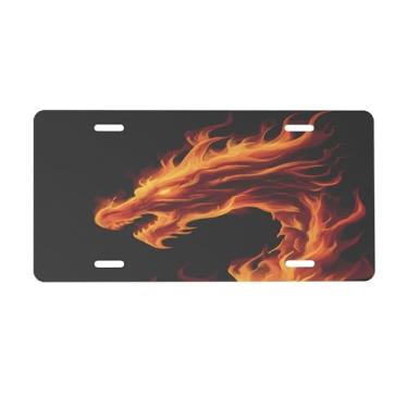Imagem de Placa de identificação Red Dragon Fire para frente do carro placas de carro alumínio metal adequado para caminhão, placa de porta de carro, bar, café, acessórios automotivos para homens e mulheres 15