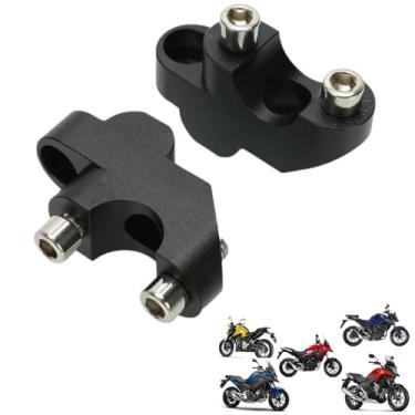 Imagem de Riser Adaptador Alongador Suporte de Guidão Motocicleta Moto Honda Cb300 Cb400 Cb500 Nc700 Nc750 (PRETO)