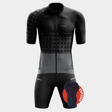 Imagem de Conjunto Premium de Ciclismo Premium TR4 com Bolsos Traseiros + Bermuda de Forro com Espuma-Masculino