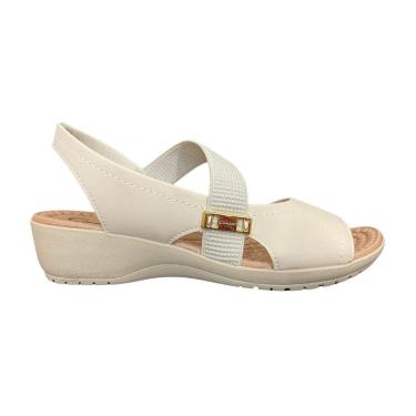 Imagem de Sandália Feminina Anabela Baixa Conforto Calce Fácil Campesi-Feminino