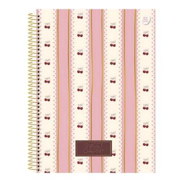 Imagem de Caderno Espiral Universitário 1 Matéria - 80 Folhas | Animativa Sweety Cherry (Listrado)