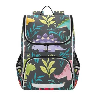 Imagem de Bright Colorful Dinosaur Backpack for Girls Kids Student Travel Back to School Bags Kawaii Bookbag Elementary School Funny Backpacks Boys, 18L