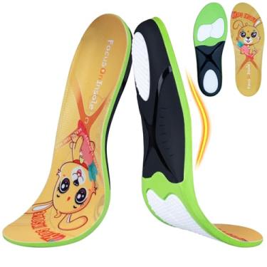 Imagem de Palmilhas infantis de suporte de arco para fascite plantar, palmilhas atléticas respiráveis com amortecimento de espuma de poliuretano, palmilhas ortopédicas confortáveis para pés chatos infantis